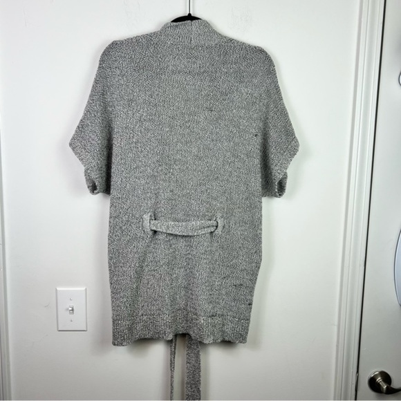 Banana Republic Factory Heather Gray Short Sleeve Cardigan with Tie Bat Sleeve - Picture 7 of 7